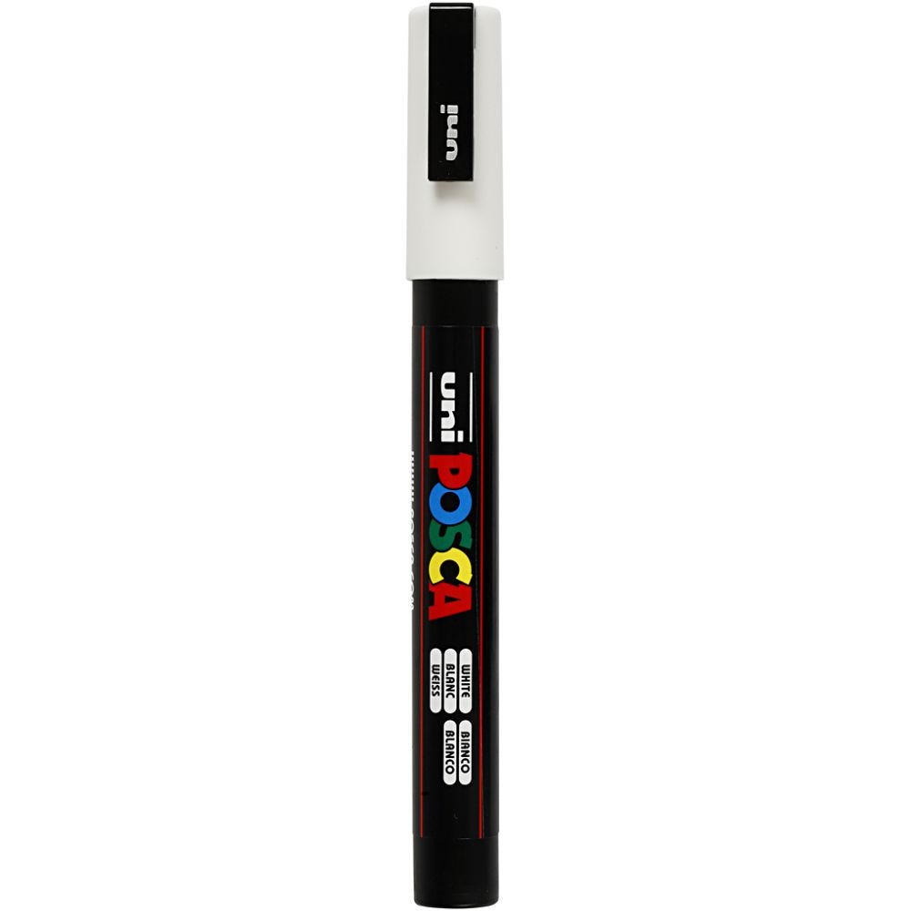 Posca Marker, no. PC-3M, line 0,9-1,3 mm, white, 1 pc