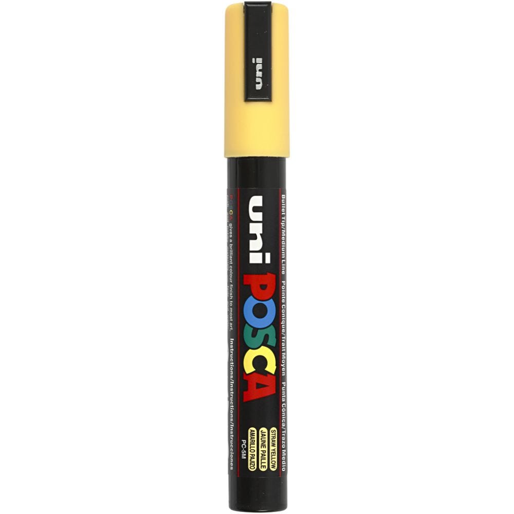 Posca Marker, no. PC-5M, line 2,5 mm, straw yellow, 1 pc