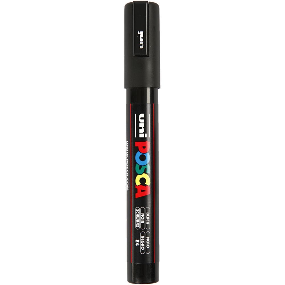 Posca Marker, no. PC-5M, line 2,5 mm, black, 1 pc