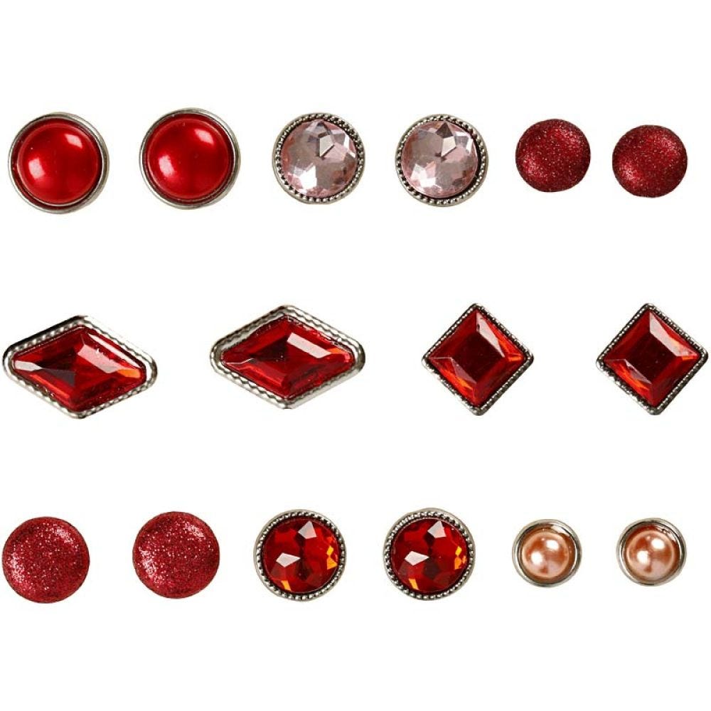 Deco Rivets, size 8-18 mm, red, 16 pc/ 1 pack