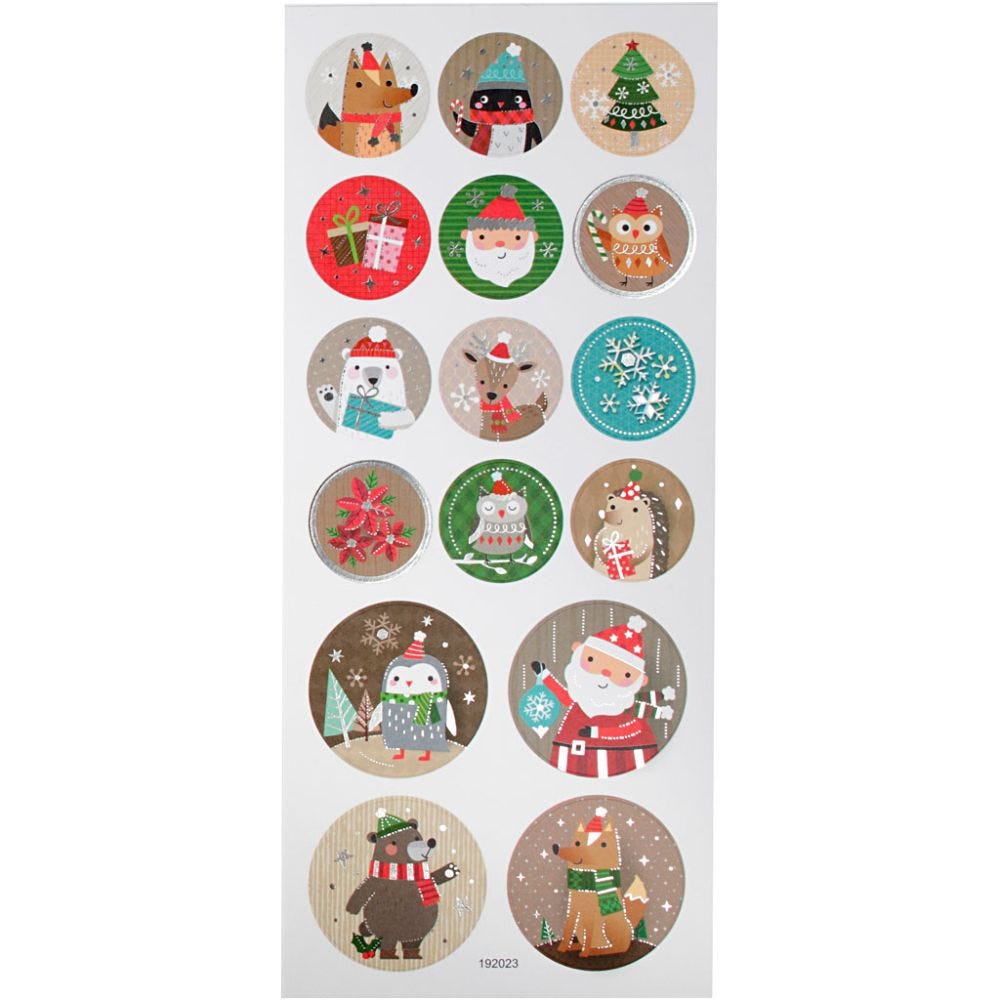 Stickers, christmas, 10x23 cm, 1 sheet