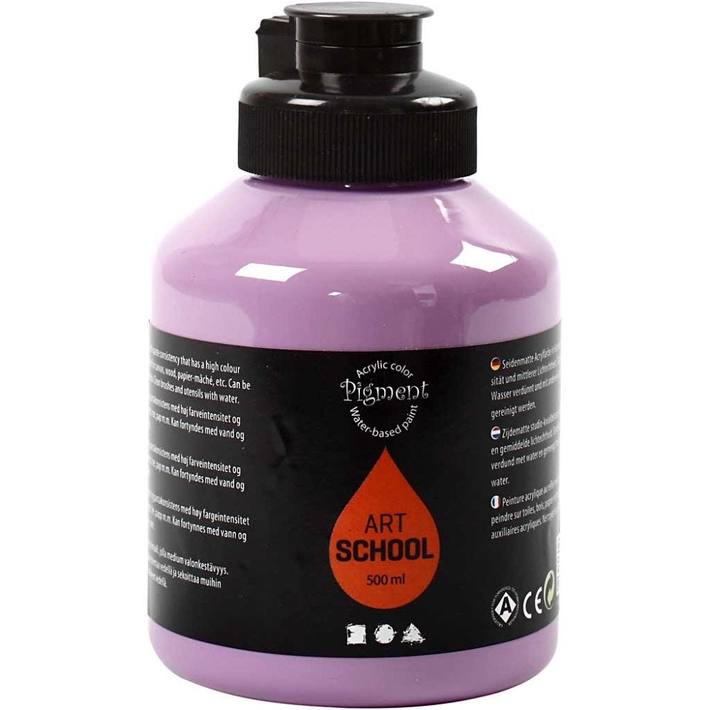 Pigment Art School Paint, opaque, purple, 500 ml/ 1 bottle