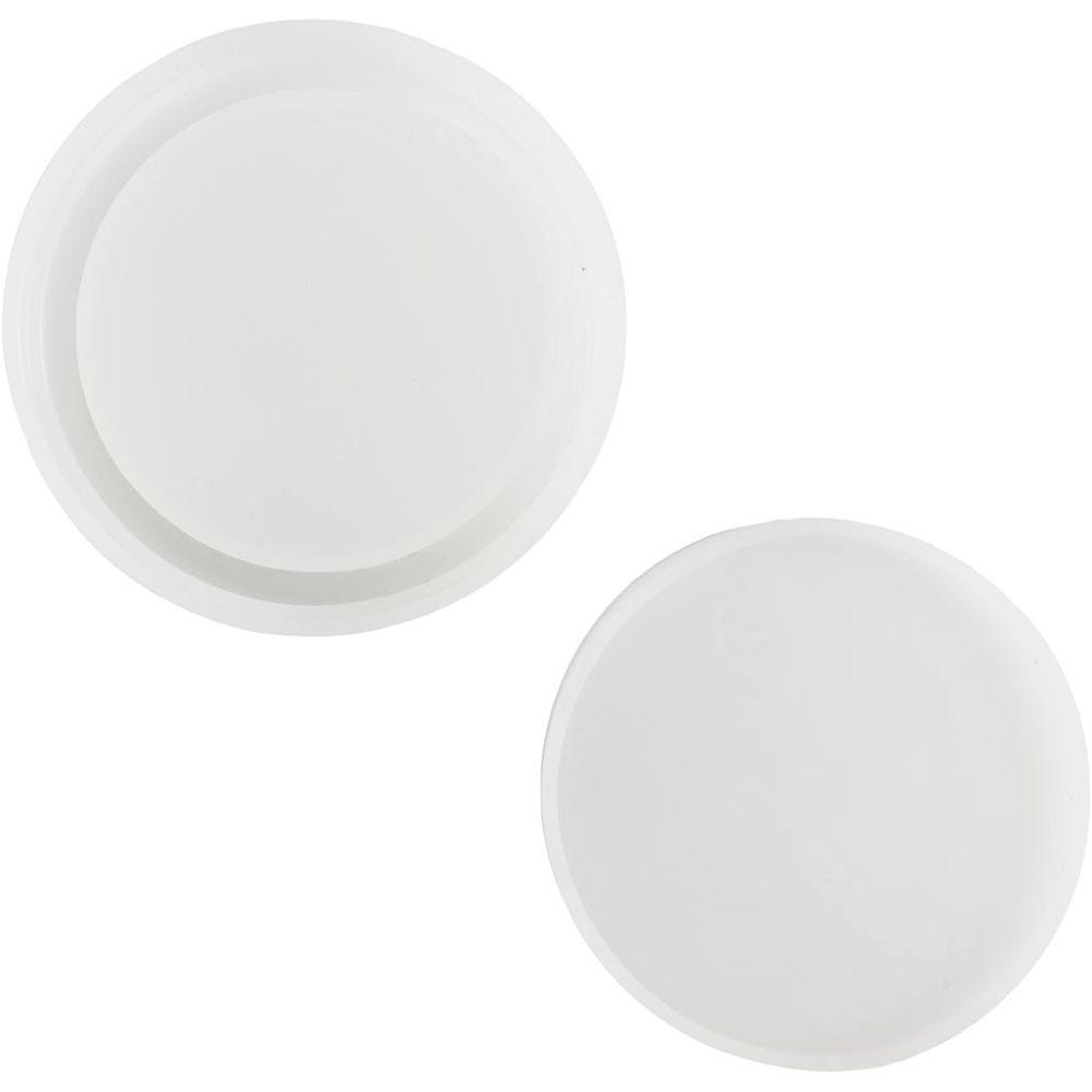 Silicone mould, Jar with lid, H: 4,3 cm, D 7 cm, matt transparent, 1 pc