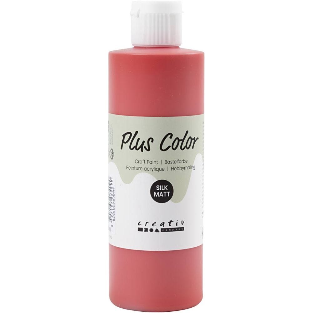 Plus Color Craft Paint, crimson red, 250 ml/ 1 bottle