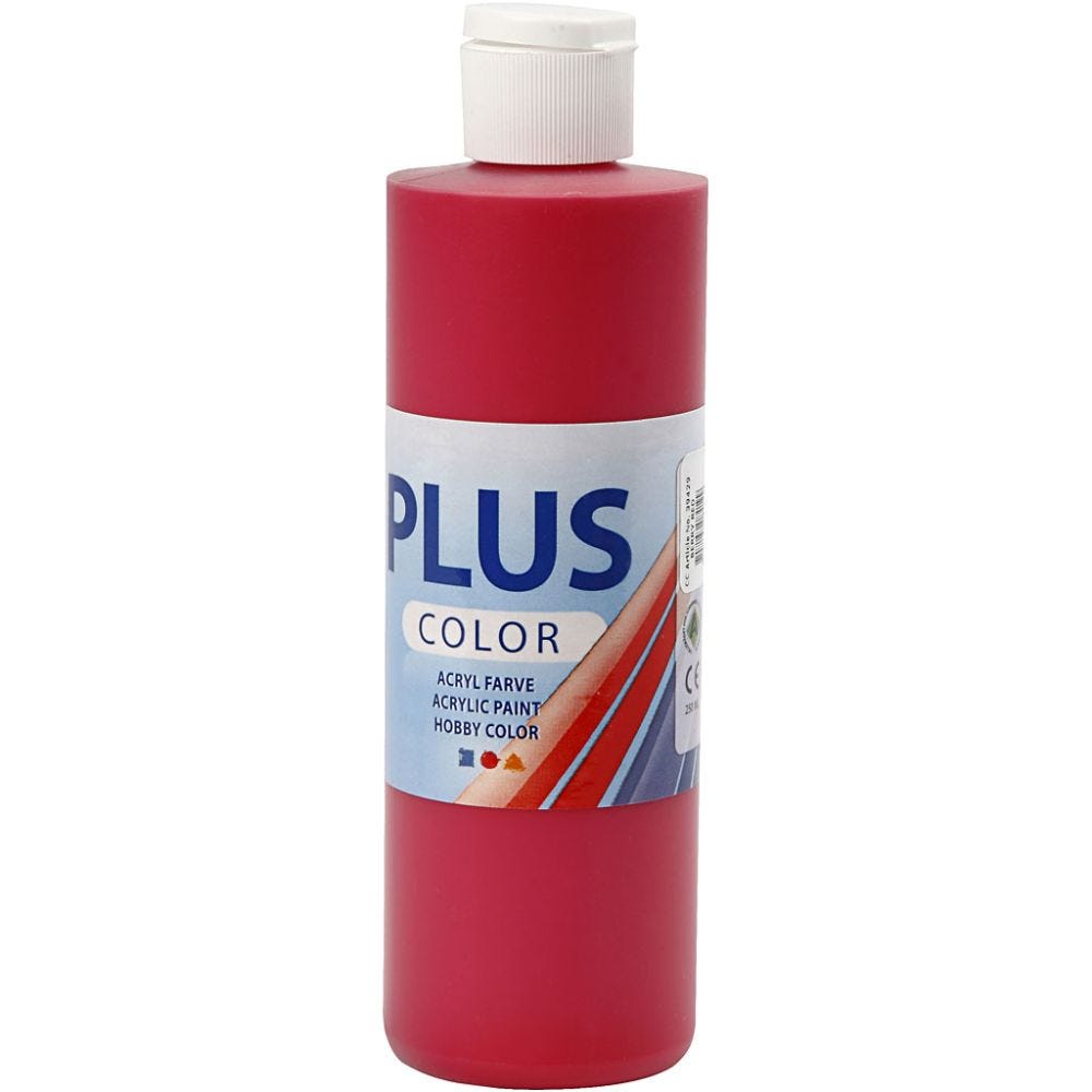 Plus Color Craft Paint, berry red, 250 ml/ 1 bottle