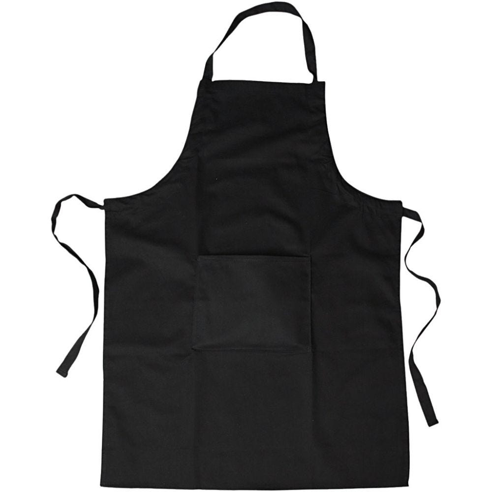 Apron, L: 89 cm, W: 66 cm, size M-XL cm, 210 g, black, 1 pc