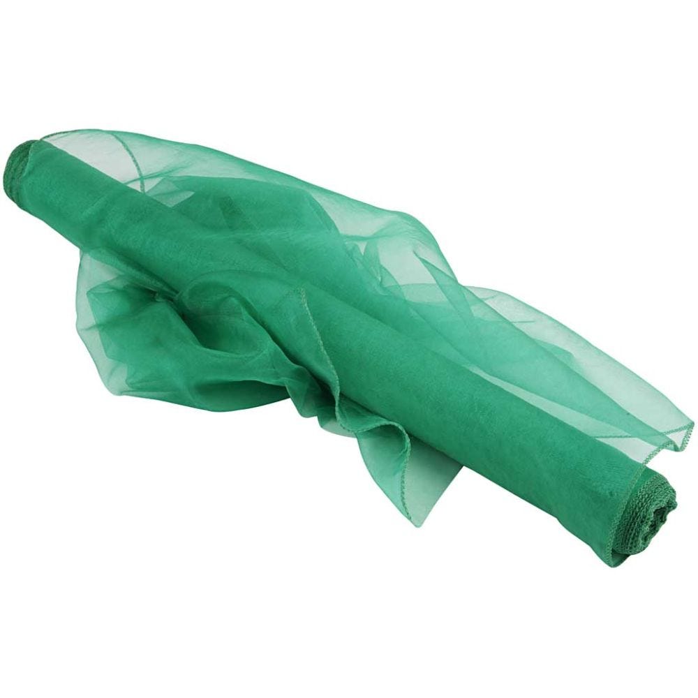 Organza Fabric, W: 50 cm, green, 10 m/ 1 roll