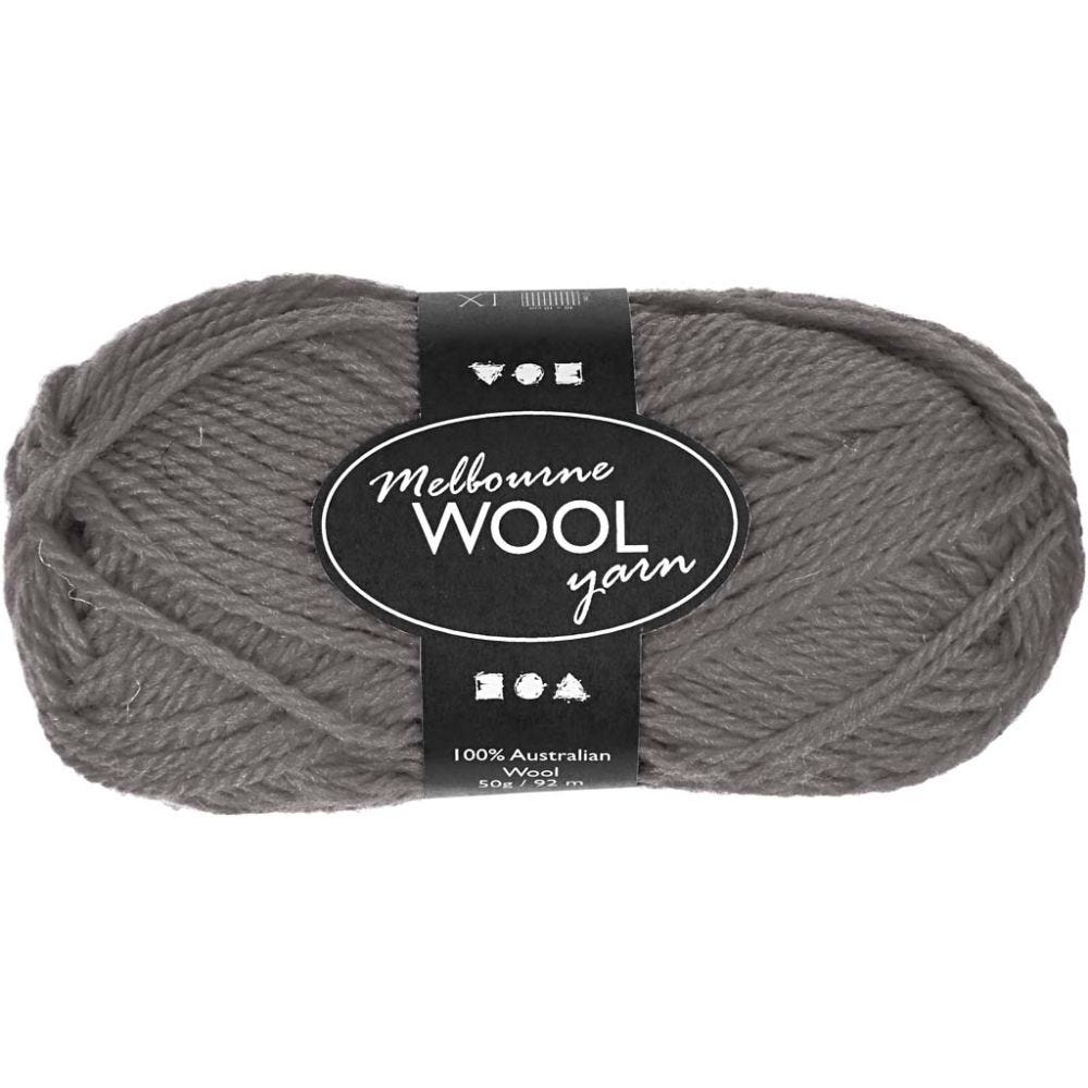 Melbourne Yarn, L: 92 m, grey, 50 g/ 1 ball