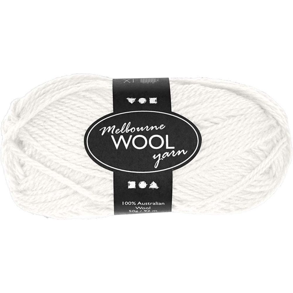 Melbourne Yarn, L: 92 m, off-white, 50 g/ 1 ball
