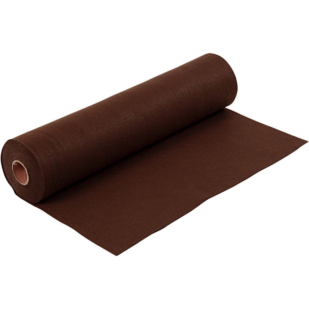 Craft Felt, W: 45 cm, thickness 1,5 mm, 180-200 g, brown, 5 m/ 1 roll