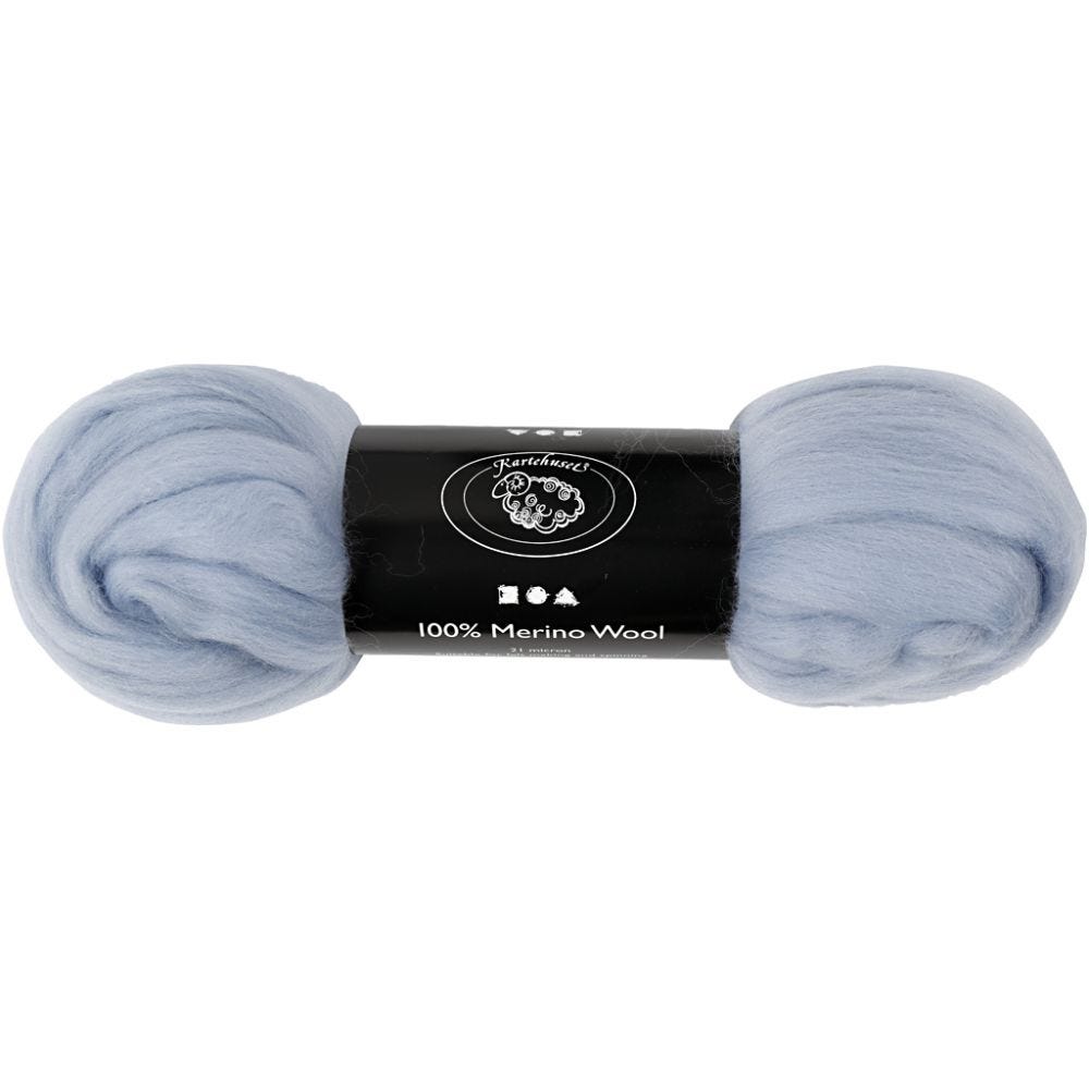 Wool, thickness 21 my, ice blue, 100 g/ 1 pack