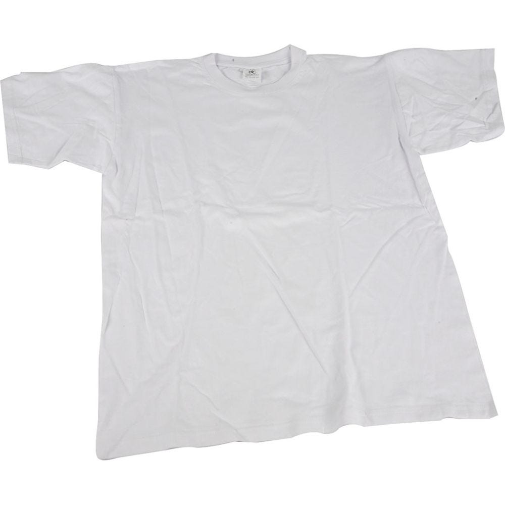 T-shirts, W: 40 cm, size 7-8 years, round neck, white, 1 pc