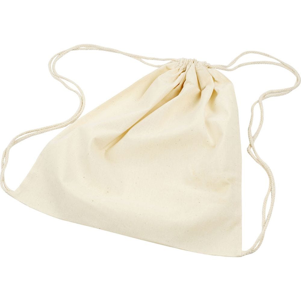 Drawstring Bag, 37x41 cm, 110 g, Light Natural, 3 pc | 498801