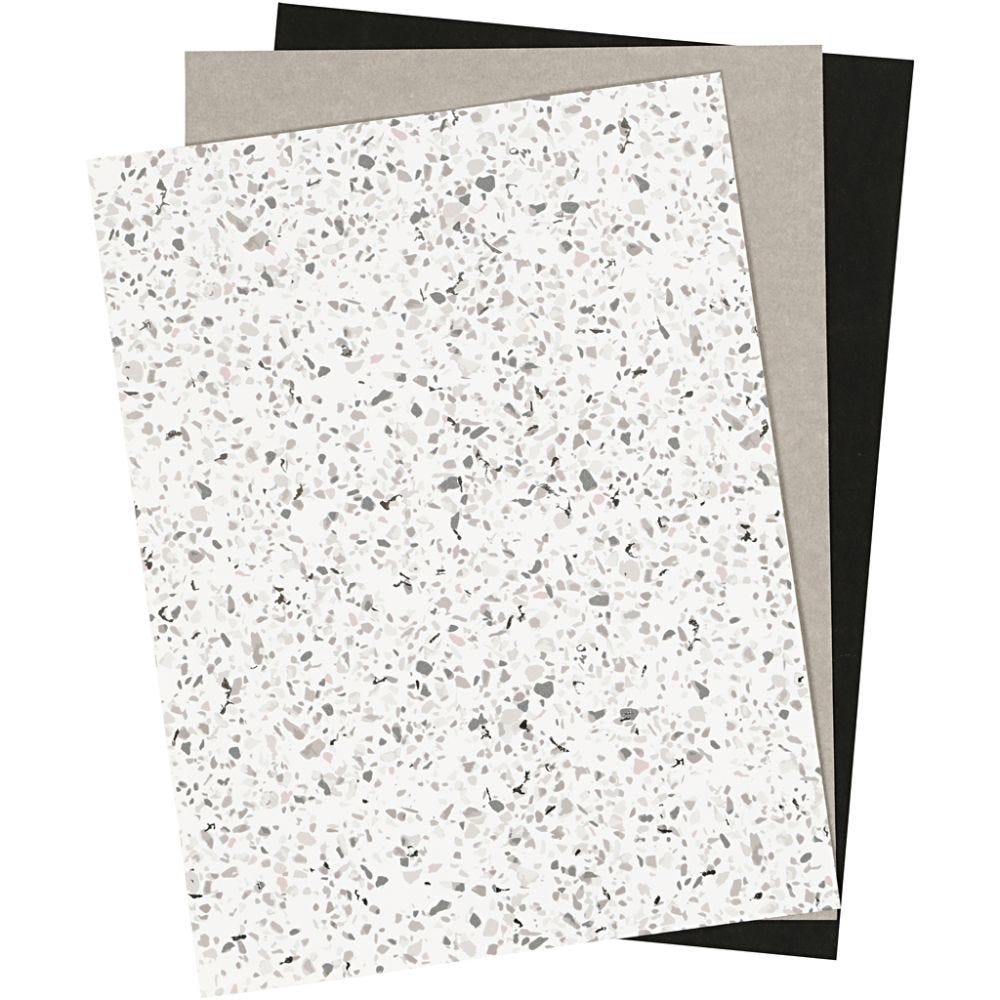 Faux Leather Paper, 21x27,5+21x28,5+21x29,5 cm, thickness 0,55 mm, one coloured,foil,printed, 3 sheet/ 1 pack