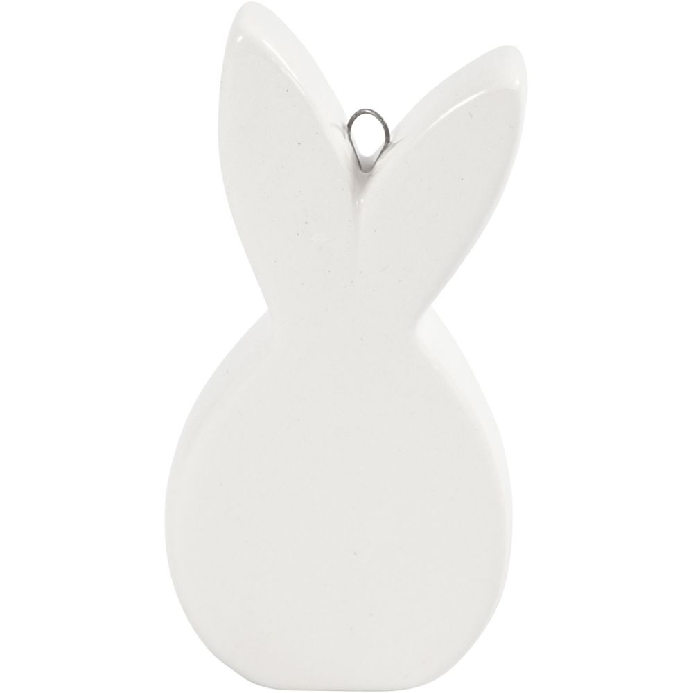 Rabbit, L: 7,2 cm, W: 3,6 cm, thickness 1,4 cm, white, 12 pc/ 1 box