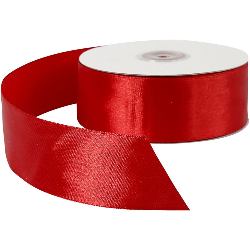 10 mm, 15 mm, 20 mm and 25 mm Double Sided Satin Ribbon Rolls for Christmas Wrapping Crafts Party DIY Gift 4 Pack Red Ribbon