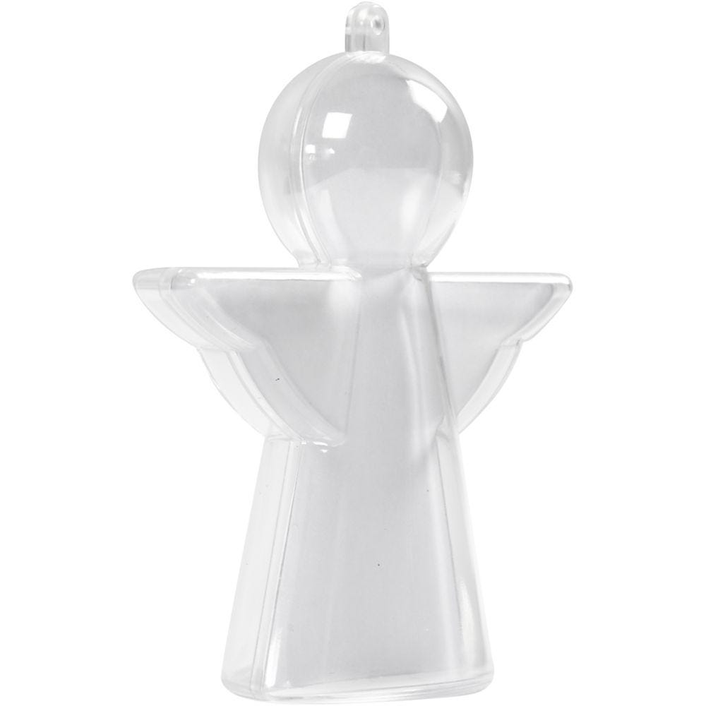 Decoration Angel, H: 10 cm, transparent, 4 pc/ 1 pack
