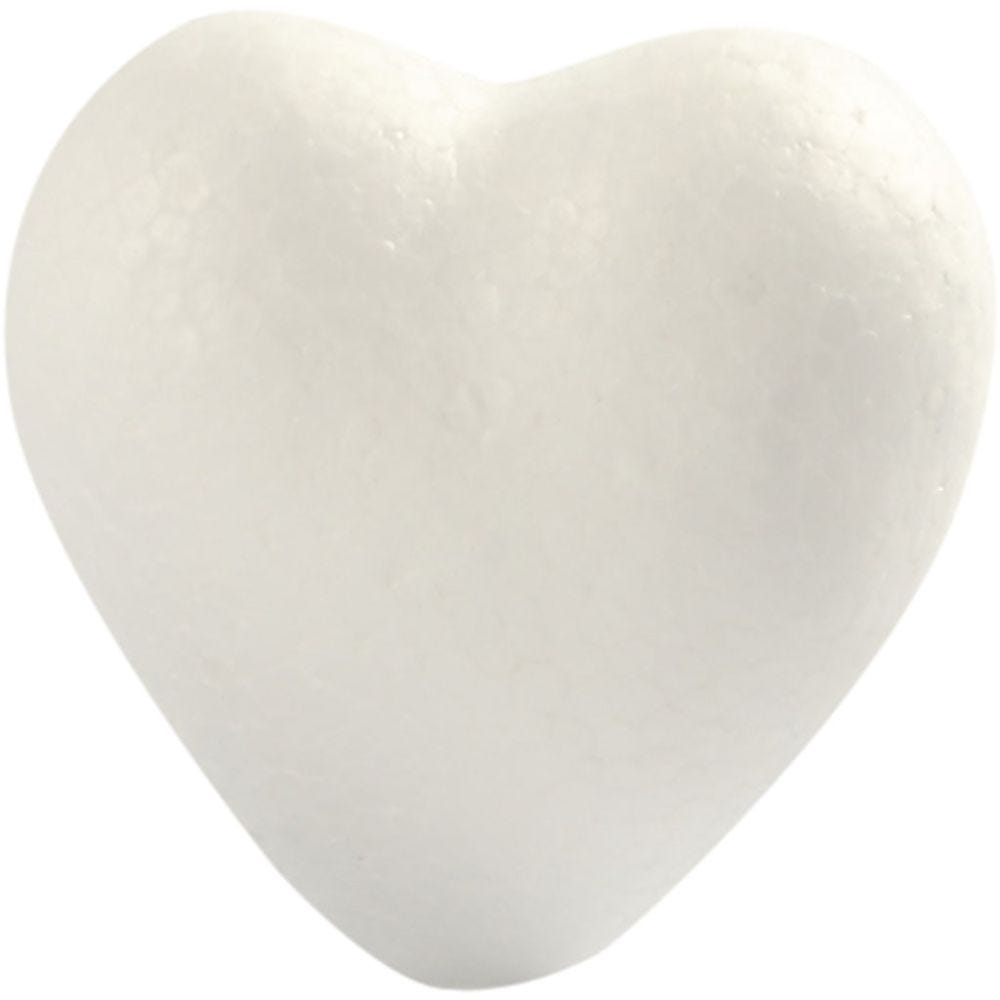 Heart, H: 6 cm, white, 5 pc/ 1 pack