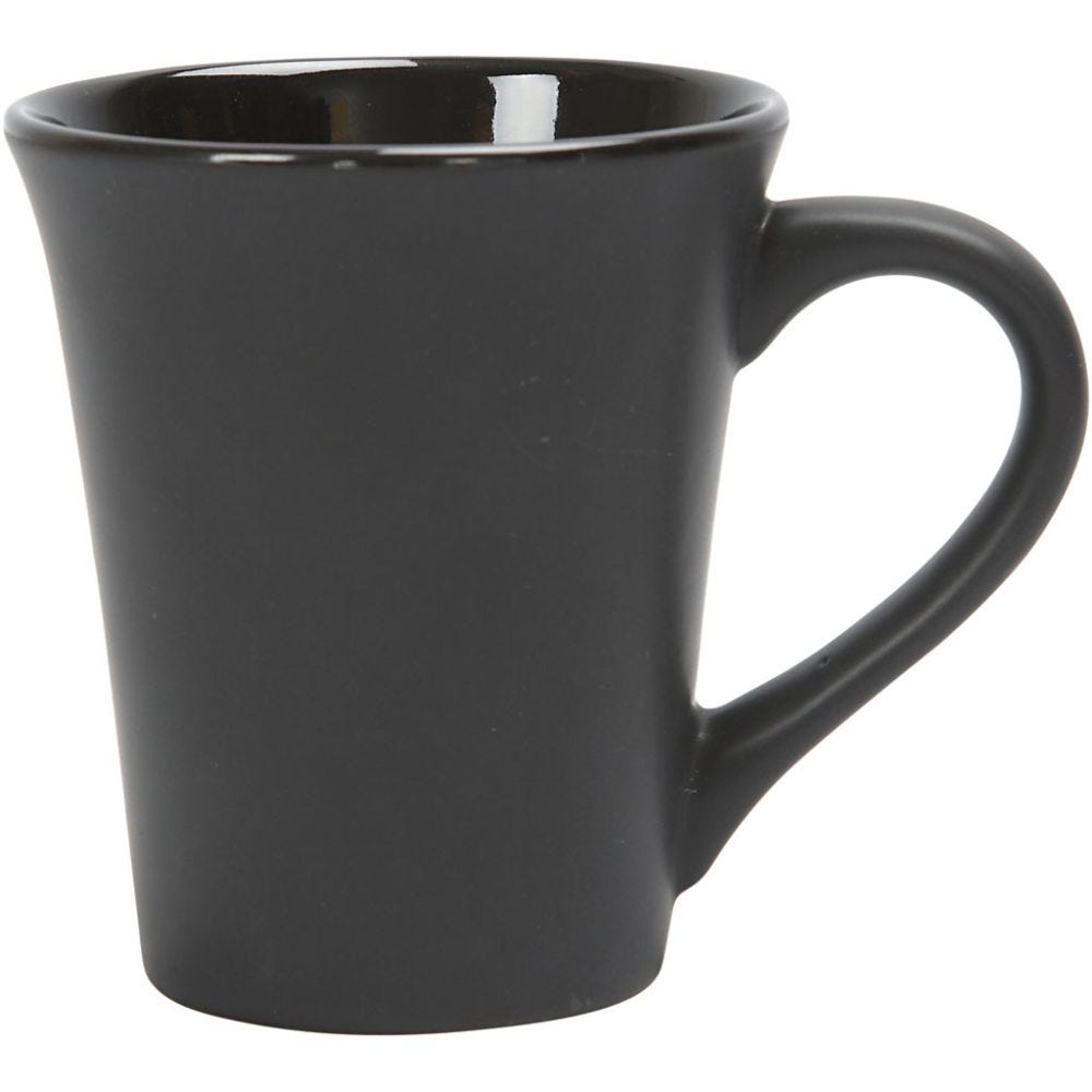 Mug, H: 10 cm, D 5,9-8,7 cm, black, 1 pc