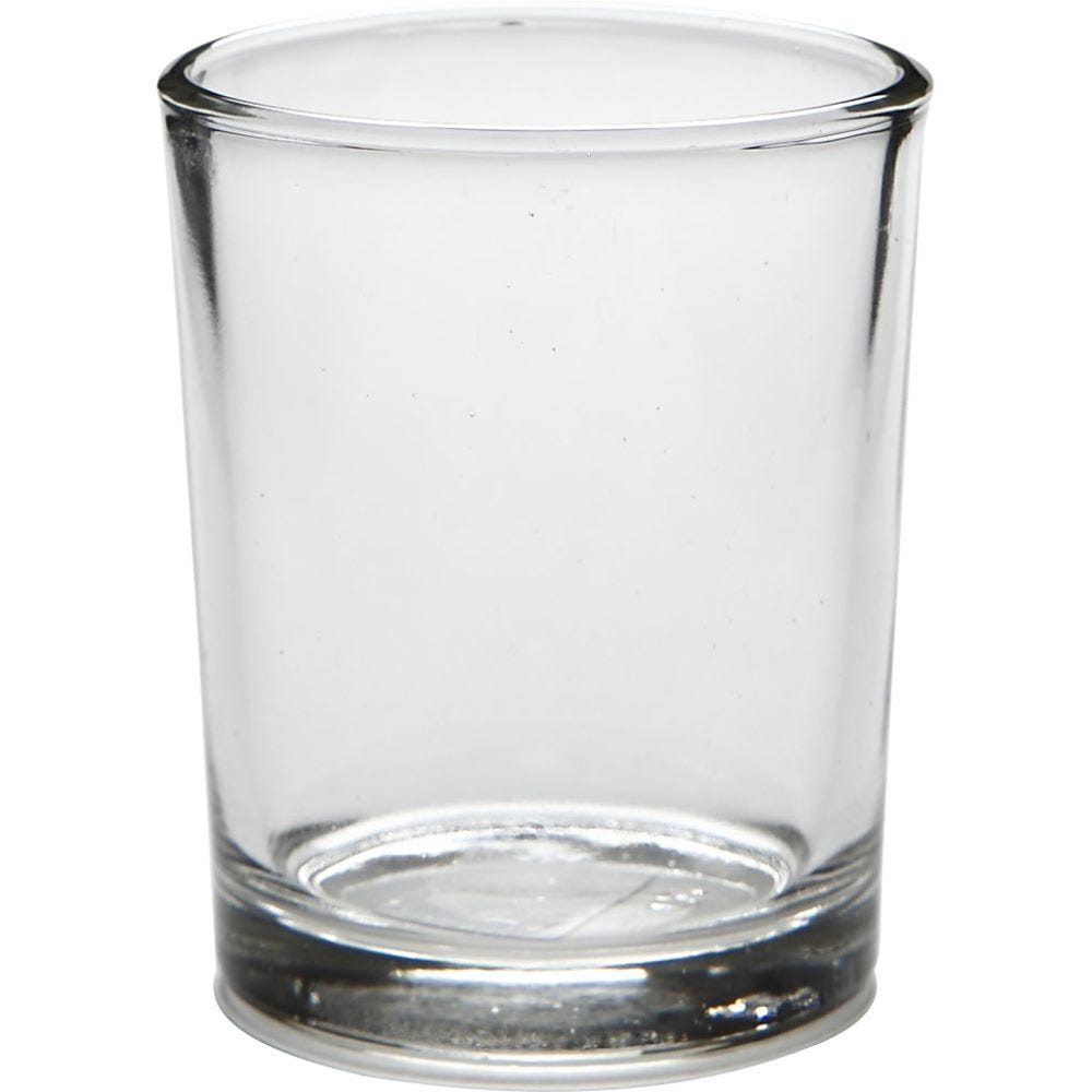Tealight holder in glass, H: 6,5 cm, D 4,5-5,5 cm, 120 ml, 12 pc/ 1 box