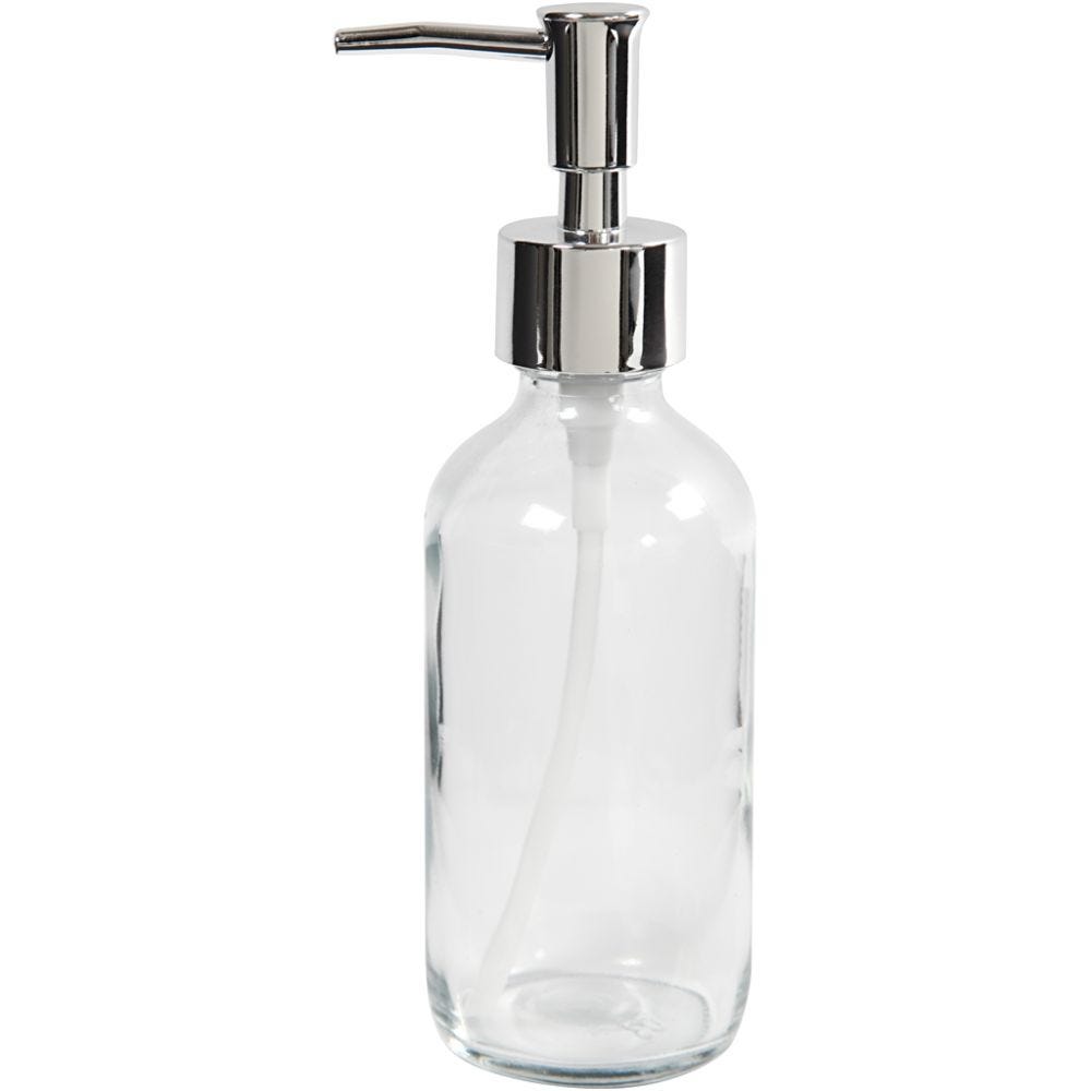 Soap dispenser, H: 19,3 cm, D 6,3 cm, 230 ml, clear, 1 pc