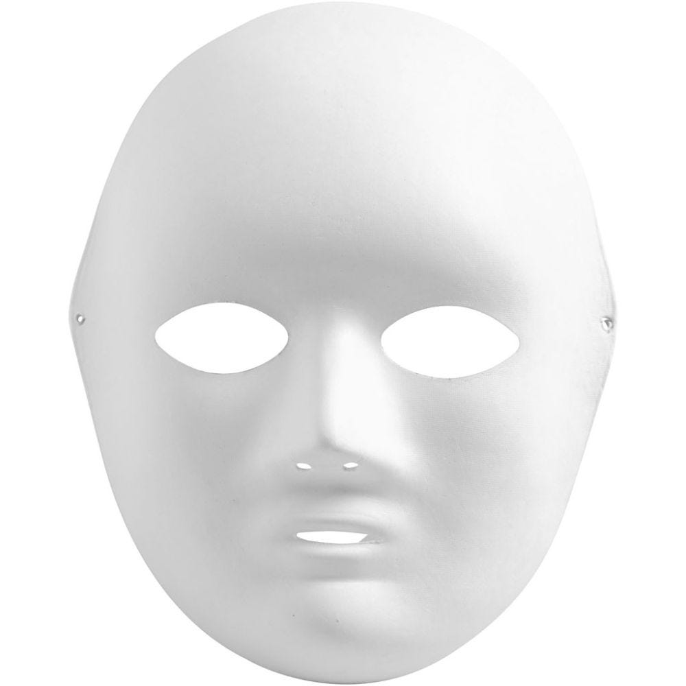 Full Face Mask, H: 22 cm, W: 17 cm, white, 10 pc/ 1 pack