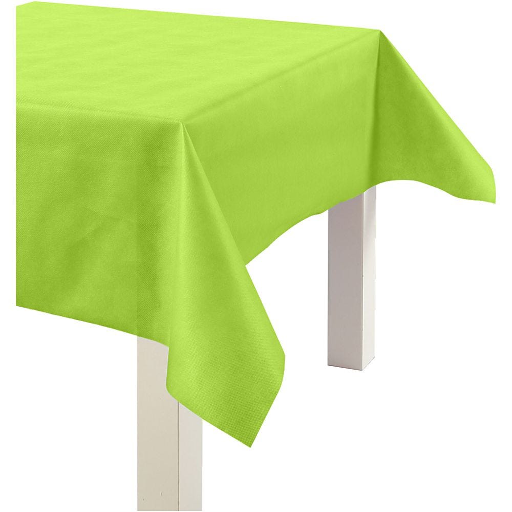 Imitation Fabric Table Cloth, W: 125 cm, 70 g, lime green, 10 m/ 1 roll