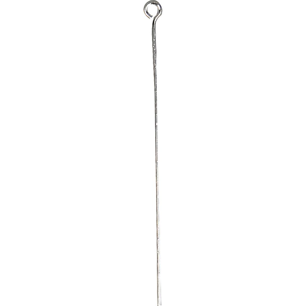 Eye Pins, L: 50 mm, silver-plated, 30 pc/ 1 pack