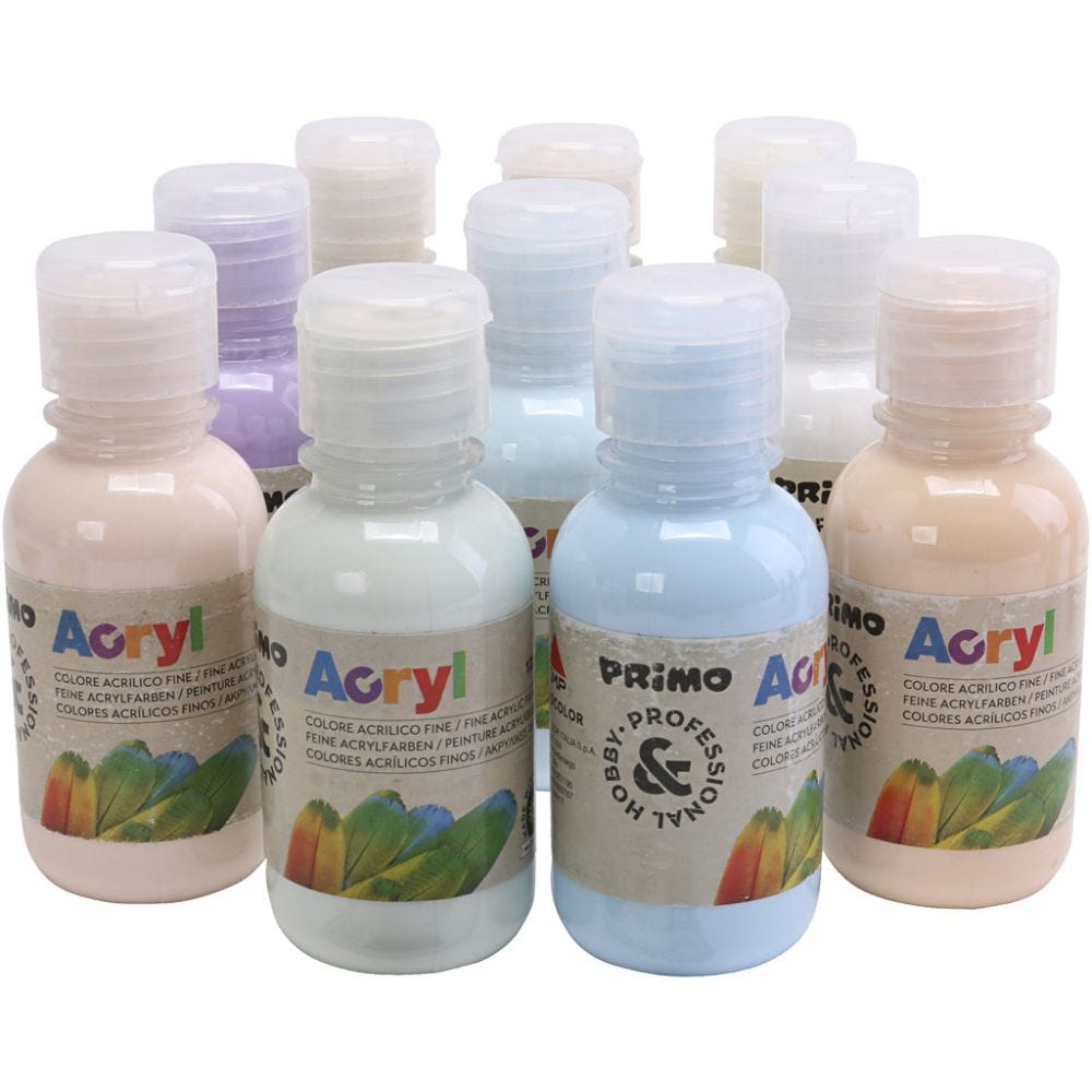 PRIMO luxury acrylic paint, pastel colours, 10x125 ml/ 1 pack