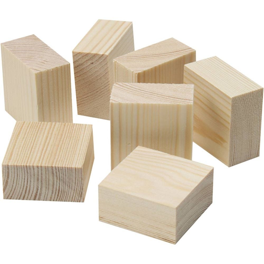 Wooden blocks/feet, size 4x4x2 cm, 50 pc/ 1 bag