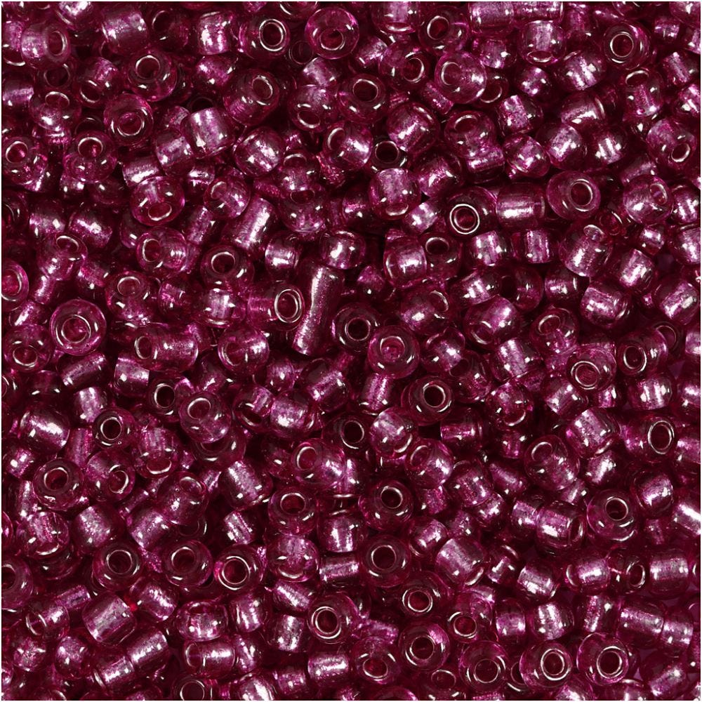 Rocaille Seed Beads, D 3 mm, size 8/0 , hole size 0,6-1,0 mm, metallic purple, 25 g/ 1 pack