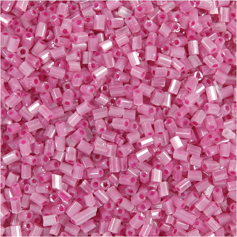 Rocaille Seed Beads 2-cut, D 1,7 mm, size 15/0 , hole size 0,5 mm, rose, 500 g/ 1 bag