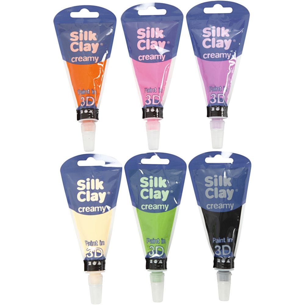 Silk Clay® Creamy, additional colours, 6x35 ml/ 1 set