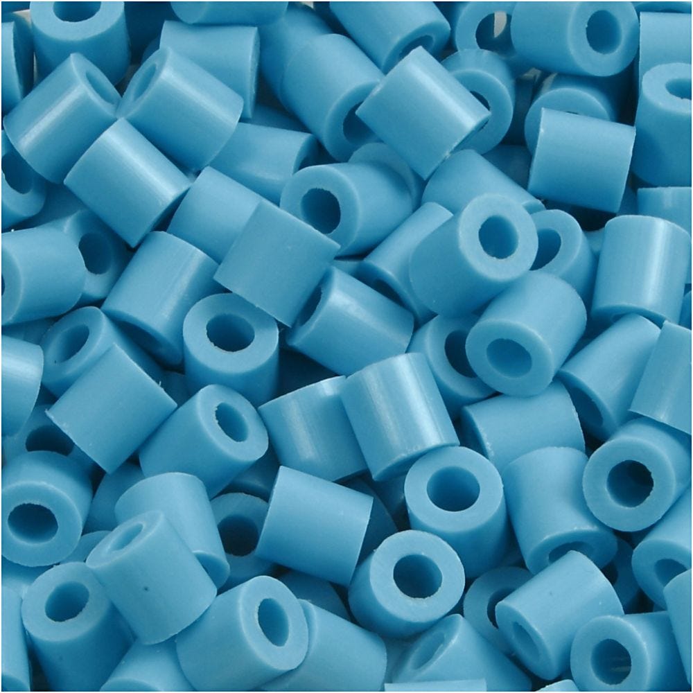Fuse Beads, size 5x5 mm, hole size 2,5 mm, medium, turquoise (32256), 6000 pc/ 1 pack