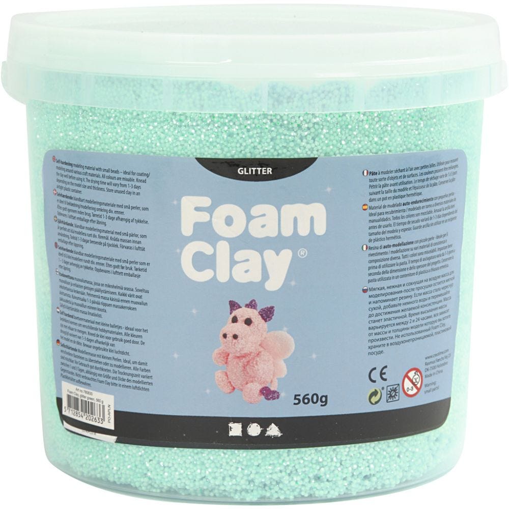 Foam Clay®, glitter, light green, 560 g/ 1 bucket