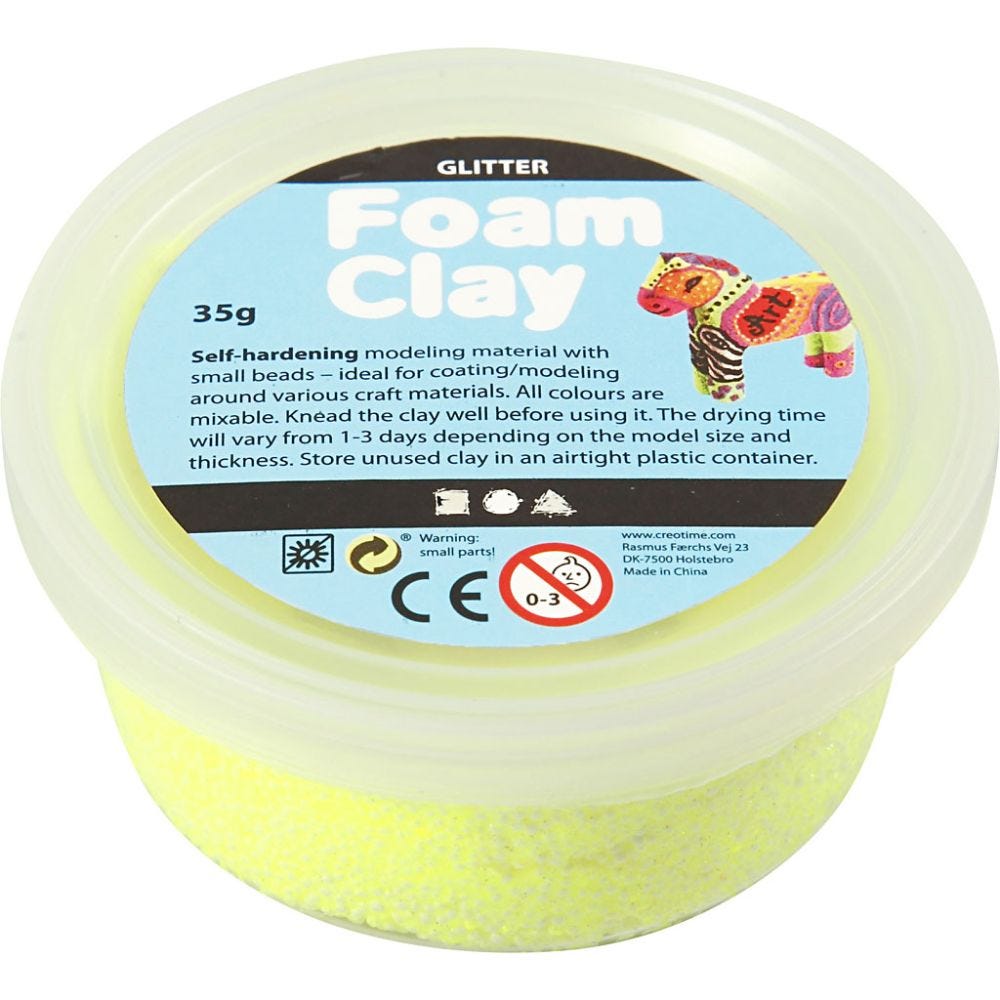 Brand New. Foam Clay® Yellow 35g Tub Sealed Self Hardening 