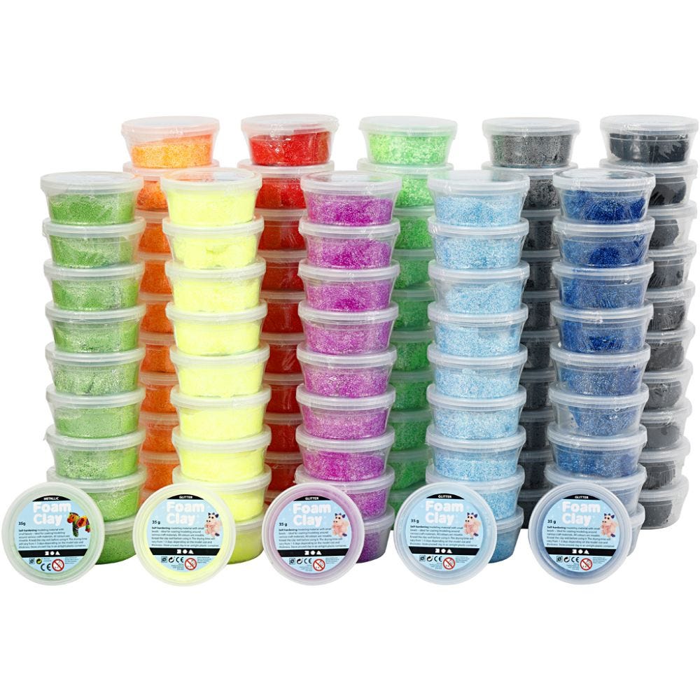 Foam Clay®, assorted colours, 10x10 tub/ 1 pack