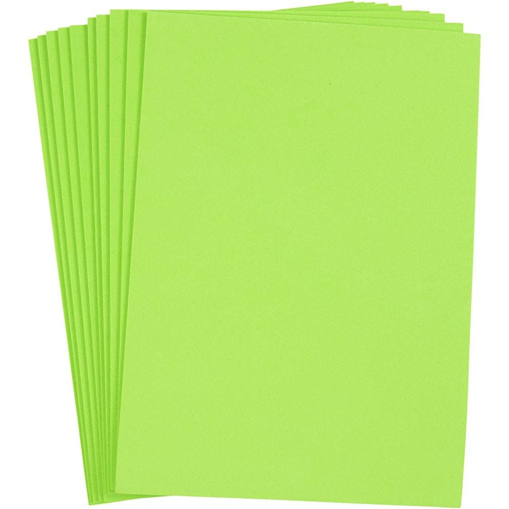 EVA foam, A4, 210x297 mm, thickness 2 mm, light green, 10 sheet/ 1 pack
