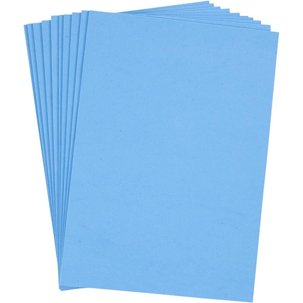 EVA foam, A4, 210x297 mm, thickness 2 mm, light blue, 10 sheet/ 1 pack
