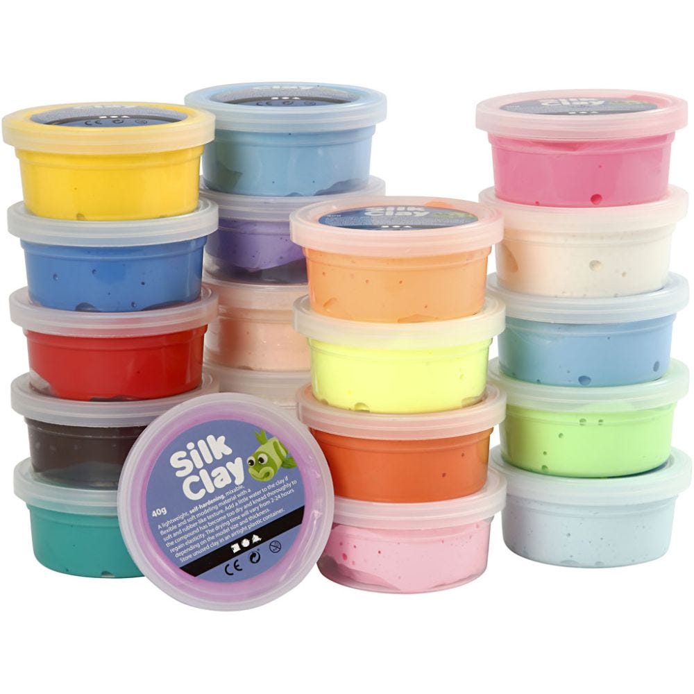 Silk Clay®, assorted colours, 20x40 g/ 1 pack