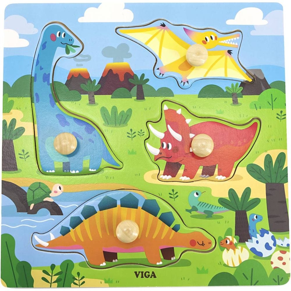 VIGA Jigsaw Puzzle with Knobs, H: 26 mm, L: 22 cm, 1 pc