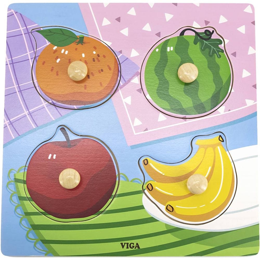 VIGA Jigsaw Puzzle with Knobs, H: 26 mm, L: 22 cm, 1 pc
