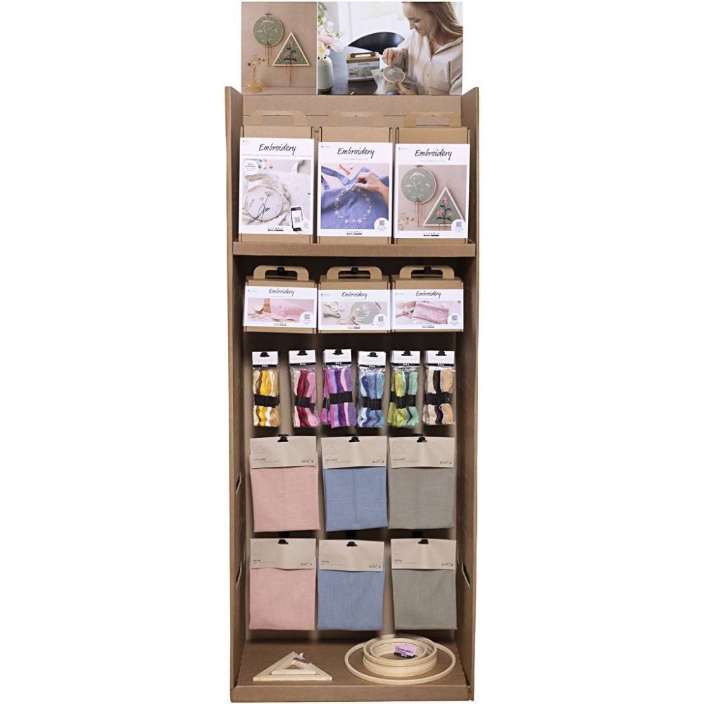 Cardboard Floor Display, Embrodery, H: 1584 mm, D: 332 mm, W: 630 mm, 149 sales units/ 1 pack