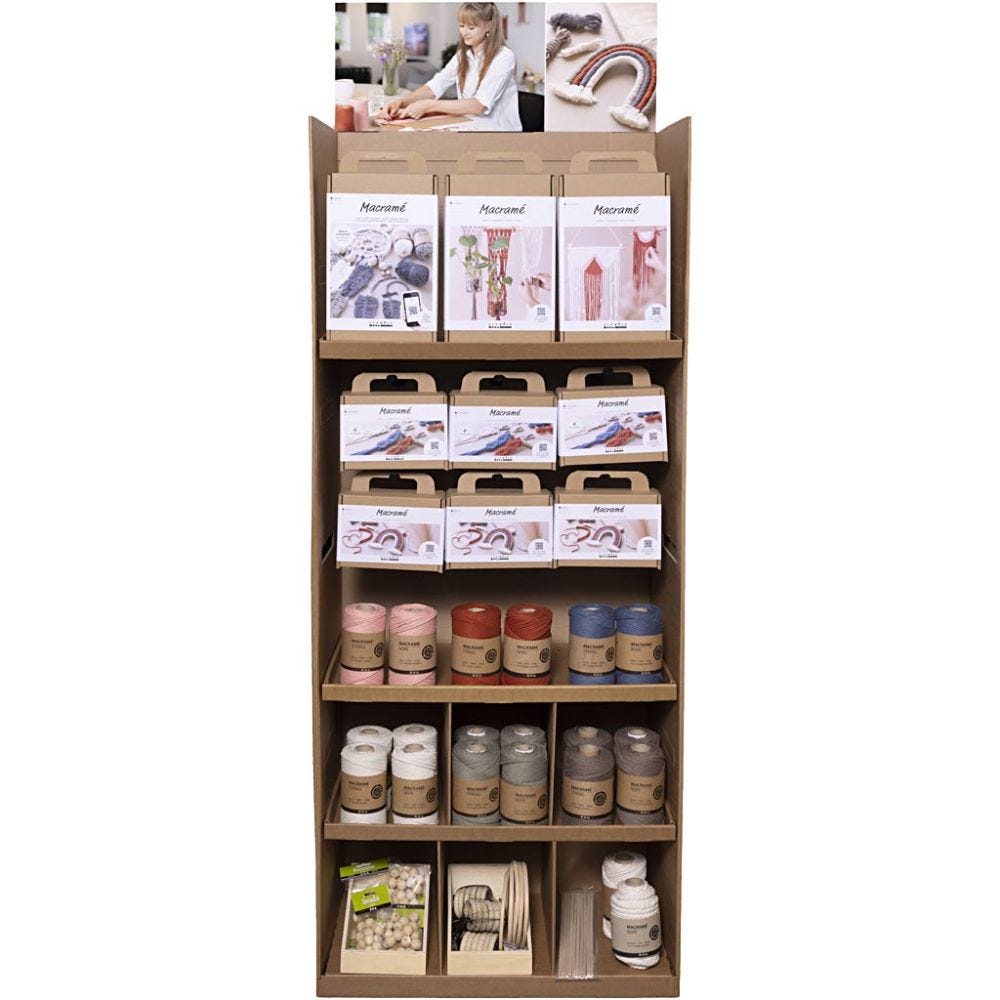 Cardboard Floor Display, Macramé, H: 1584 mm, D: 332 mm, W: 630 mm, 110 sales units/ 1 pack