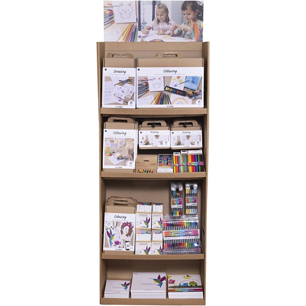 Cardboard Floor Display, Drawing children, H: 1584 mm, D: 332 mm, W: 630 mm, 60 units/1 pack