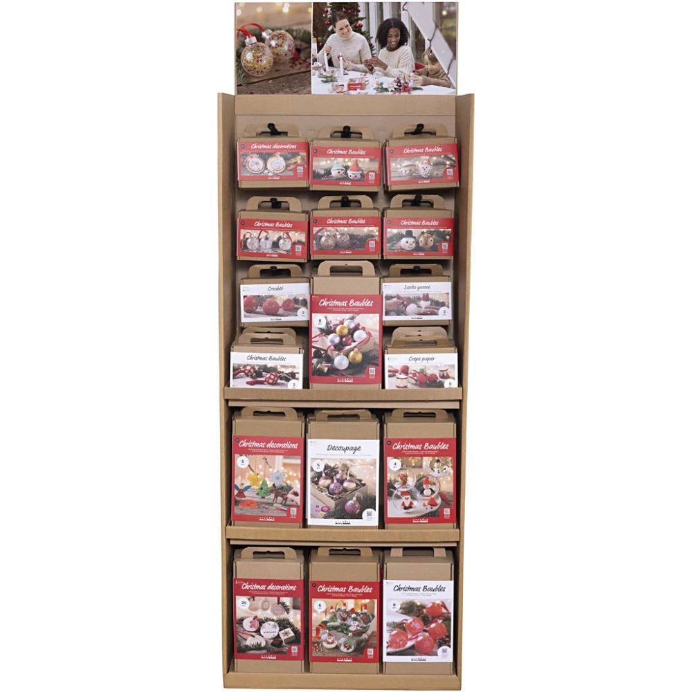 Cardboard Floor Display, Christmas Baubles, H: 1584 mm, D: 332 mm, W: 630 mm, 63 sales units/ 1 pack