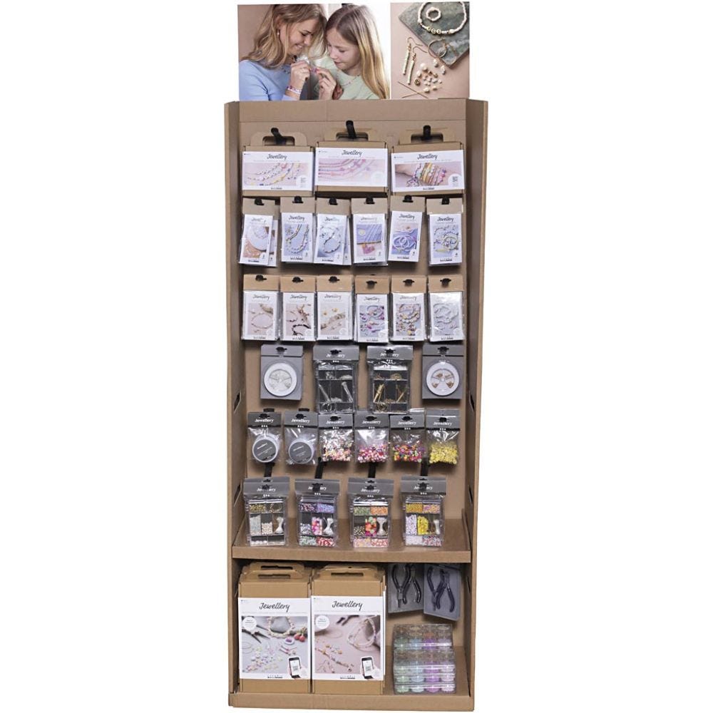 Cardboard Floor Display, Jewellery, H: 1584 mm, D: 332 mm, W: 630 mm, 293 sales units/ 1 pack