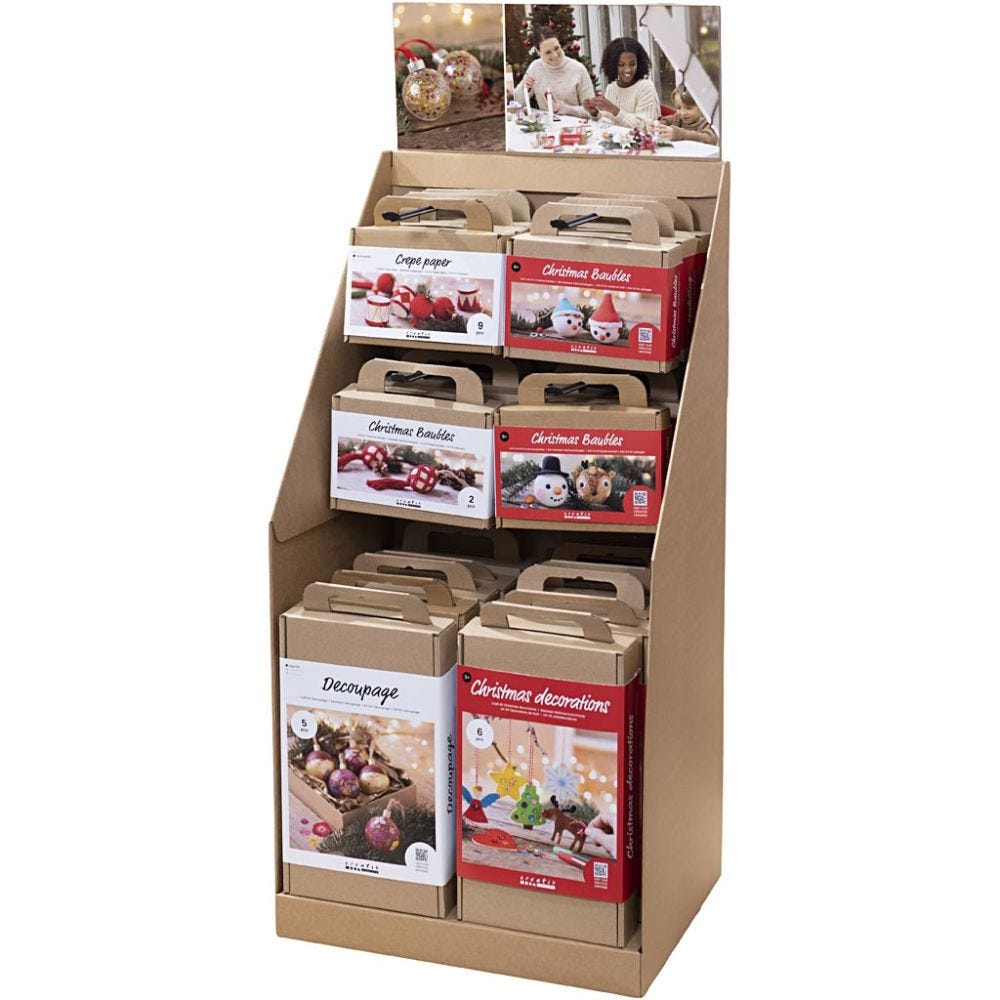 Large Table Display, Christmas Baubles, H: 834 mm, D: 322 mm, W: 416 mm, 24 sales units/ 1 pack