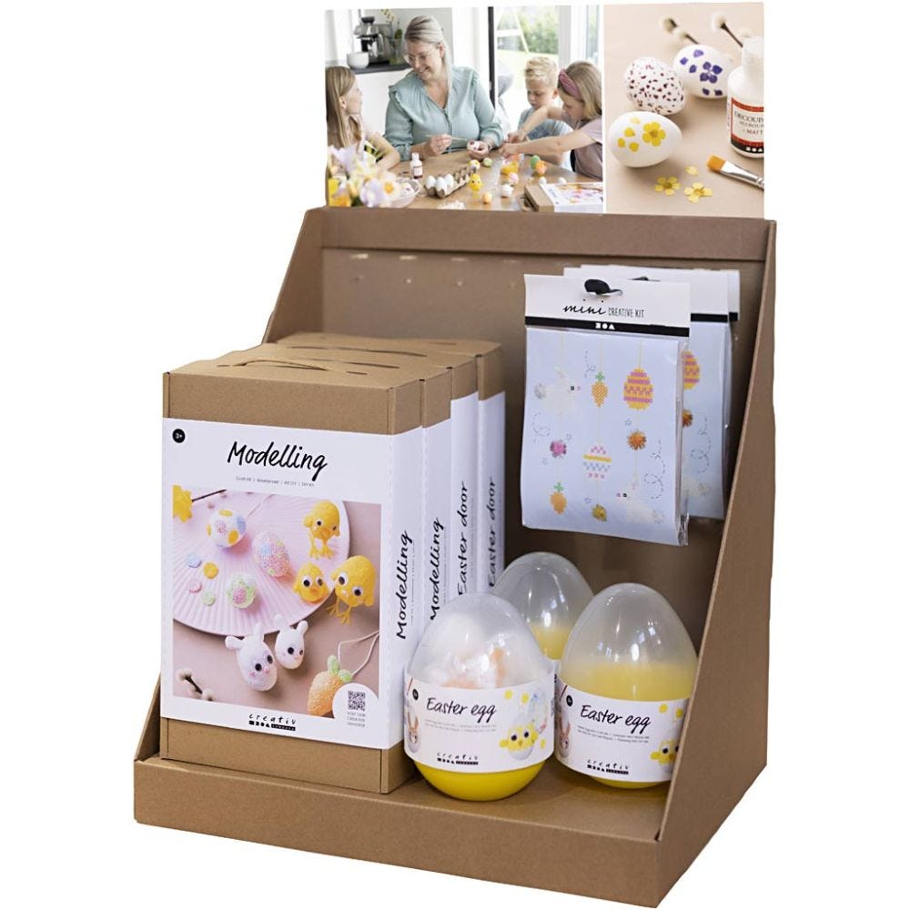 Small Table Display, Easter kids, H: 458 mm, D: 322 mm, W: 416 mm, 34 sales units/ 1 pack