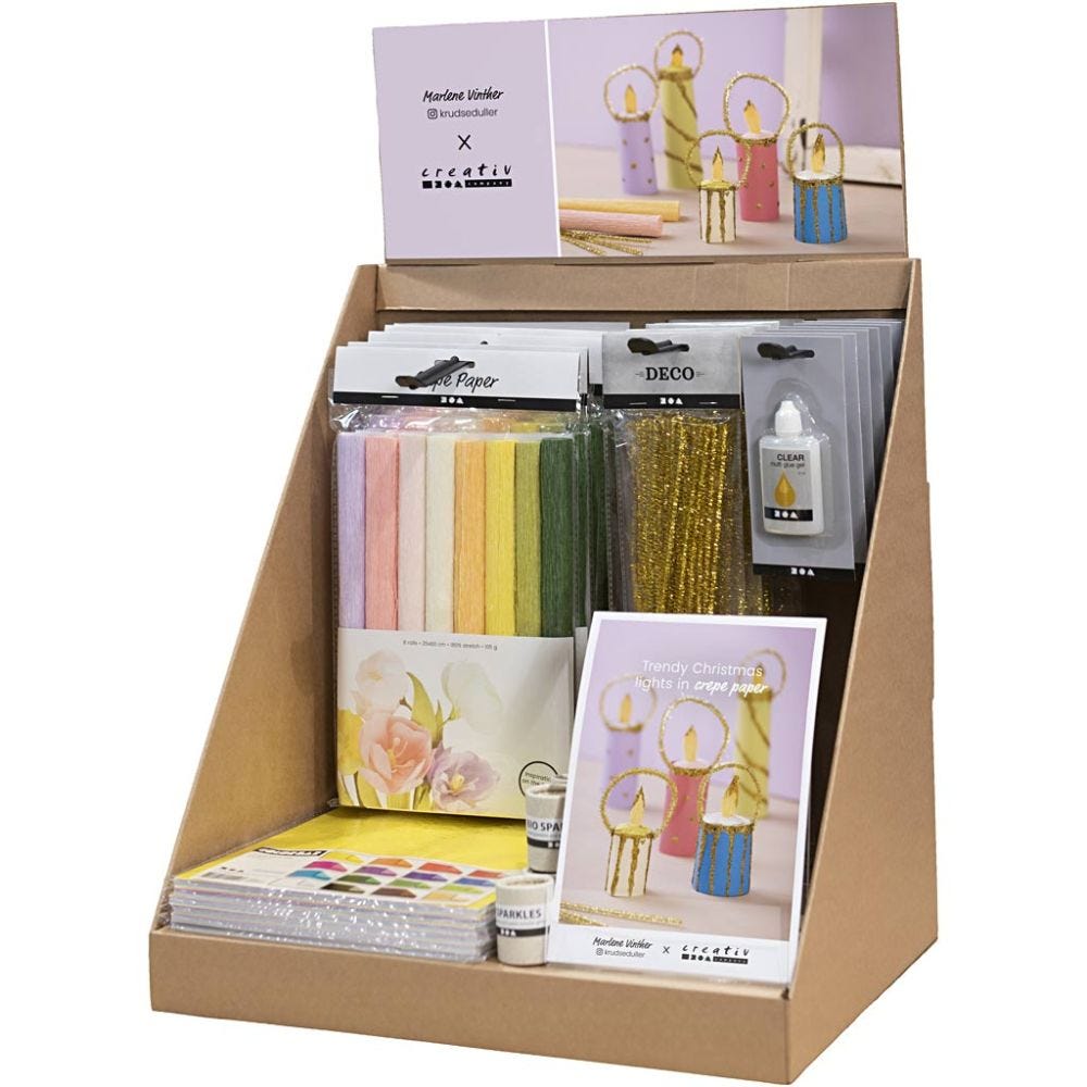 Small Table Display, Crepe paper candlelight, H: 458 mm, D: 322 mm, W: 416 mm, 28 sales units/ 1 pack